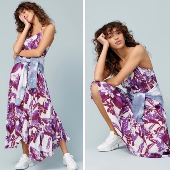 Free People Dress Womens XS Intimately FP Heat Wave Floral Strappy Tropical Maxi - Picture 1 of 10